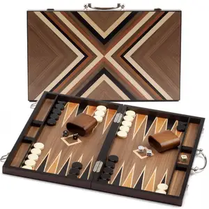 Portable And Travel Backgammon Set 19" Classic Board Strategy Game Wood Backgammon Board Game