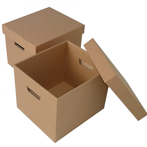 Customized Reusable Office Archive Cardboard Shipping Boxes File Packaging Document Box With Lid And Handle