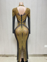 Nocance Y1903 – Robe De soirée en maille noire avec diamants, tenue De soirée longue élégante en cristal, vente en gros, Alibaba