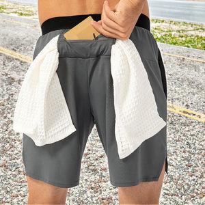 กางเกงกีฬาขาสั้นฤดูร้อนสำหรับผู้ชาย ผ้าถัก ระบายอากาศได้ดี เอวกลาง แห้งเร็ว ยืดหยุ่น เหมาะสำหรับวิ่ง ออกกำลังกาย ทรงหลวม สวมใส่สบาย - Product Image 3