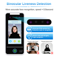 Système de contrôle d'accès biométrique par reconnaissance faciale et empreinte digitale avec lecteur de cartes RFID NFC 13,56 MHz de 5 pouces et dispositif de gestion du temps de présence