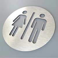 Plaque de porte ronde en acrylique dorée, logo unisexe, 5-12 pouces, design moderne, pour la maison/le bureau