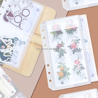 Bolsas de plástico de Pvc para agenda, carpeta de archivos transparente impermeable con cremallera, bolsa de 6 anillos, soporte de hojas sueltas, carpeta de bolsillo, A5, A6