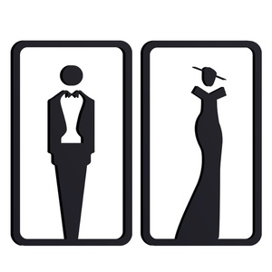 Plaques de porte en acrylique 3D modernes et élégantes pour les toilettes, indicateurs de toilettes pour hommes et femmes, signalisation extérieure pour hôtel, utilisation en acier et en plastique, signalisation pour les toilettes - Product Image 2