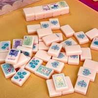 Ensemble de Mahjong Américain Rose Moderne Haut de Gamme en Gros, 160 Tuiles en Acrylique Gravé, Design Portable à 4 Couches