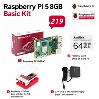 Seeedstudio Raspberry Pi 5 8GB Starter Kit Wholesale Official Distributor case with Fan 27W Power Development Kit for Resellers