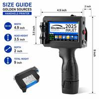 Impresora de Inyección de Tinta Portátil Manual de 12.7mm, Funciona con Batería, para Papel Kraft, Logotipos, Fechas, Códigos de Barras, Botellas de Plástico Térmico