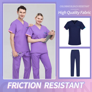 Venta al por mayor de la fábrica de suministro de América Europa Hospital de quirófano Uniforme Dental Médico Scrubs Salón de Enfermería Belleza Lindo Scrubs - Product Image 3