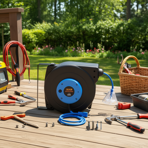 Enrouleur de câble rétractable Vevor 30FT 15A SJTOW avec prise Nema pour usage domestique - Product Image 2