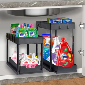 Adjustable Height Double Tier Standing <strong>Sink</strong> Organizer for <strong>Bathroom</strong> Kitchen Stainless Steel Eco-friendly Durable <strong>Storage</strong> - Product Image 1