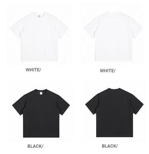 UNIQ Style Same Fabric Heavyweight Graphic Boxy Cropped Fit Tee Men's T-shirts Oversized <b>Tshirt</b> Blank Custom T Shirt for Men - Product Image 1
