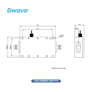 SMA أنثى 34dB كسب 1.6dB شكل الضوضاء-6GHz مكبر للصوت منخفض الضوضاء (LNA) مكبرات الصوت RF - Product Image 3