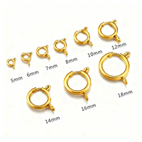 Fermoirs à ressort ronds en acier inoxydable plaqué or 18 carats Hobbyworker, crochets, connecteurs pour bracelet, collier, fabrication de bijoux DIY