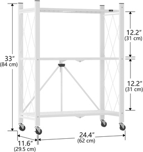 Étagères <span class=keywords><strong>de</strong></span> <span class=keywords><strong>rangement</strong></span> à <span class=keywords><strong>3</strong></span> <span class=keywords><strong>niveaux</strong></span> modernes et durables, peu encombrantes avec roues, sans assemblage, chariot en métal. - Product Image 3