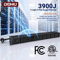 DEMU DMCN-1+1UT-U4-KxJqIs+U8 1U 19" Rack Mount PDU Protection contre les surtensions 12 prises US 15A 125V Compteur numérique LCD Certifié ETL