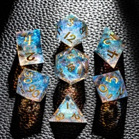 Pour Udixi Transparent résine polyédrique donjons et Dragons paillettes RPG jeu de dés tranchant coloré et accrocheur