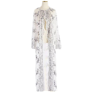 European and American New High-Density Bead Embroidery <b>Long</b> <b>Skirt</b> Elegant Flared Sleeve Dress - Product Image 4