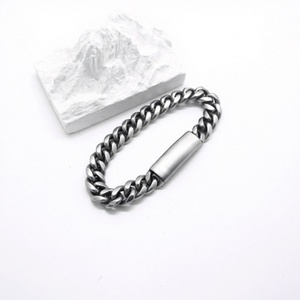Stainless Steel Cuban Chain Bracelet with Carved Rose Flower Clasp Gothic Punk Style Vintage Jewelry Gift <b>for</b> <b>Men</b> - Product Image 4