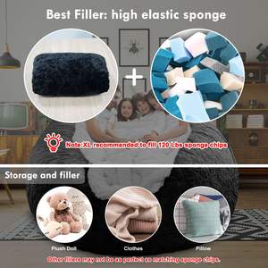 Funda de Sofá Tipo Puff de Terciopelo Suave y Esponjoso, Redonda, Extra Suave, Moderna, para Hogar u Oficina, Cojín Individual, Color Negro - Product Image 5