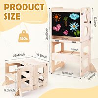 Faltbarer hölzerner Küchen hocker Helfer Blackboard Tower für 1 bis 3 Jahre alte Kinder stehen Lernen Sie perfektes Geschenk für Baby