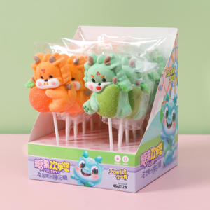Bonbons en forme de dragon géant mignons ODM OEM, sucettes en guimauve pour enfants, collations décontractées - Product Image 4