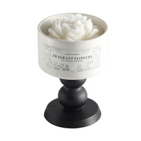 Boîte cadeau de bougie artisanale élégante et luxueuse en cire de soja parfumée à la camélia, en forme de fleur - Cadeau d'anniversaire ou de mariage pour les amis