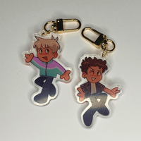 Porte-clés en acrylique transparent personnalisé de forme irrégulière, accessoire pour clés, design de dessin animé disponible