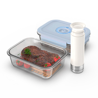 Verrerie de haute qualité pour four et micro-ondes boîte de rangement sous vide régulière récipient alimentaire en verre avec couvercle en PP avec pompe manuelle