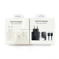 Chargeur rapide USB C PD 45W, port unique, type C, super rapide, avec câble de 1 m pour Samsung Galaxy S24/S23/S22/Note 20/S20/S21/S10