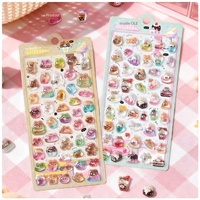 Pegatinas 3D de Animales Miniatura, Lindas y Educativas, Hechas a Mano, de Cristal Epoxi, Kawaii, de Oso, Panda y Conejo, para Decoración de Álbumes de Recortes y Kpop, Venta al Por Mayor