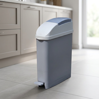Poubelle à déchets sanitaires en plastique vert KC pour l'hygiène féminine, avec pédale, grande capacité, pour utilisation dans la salle de bain