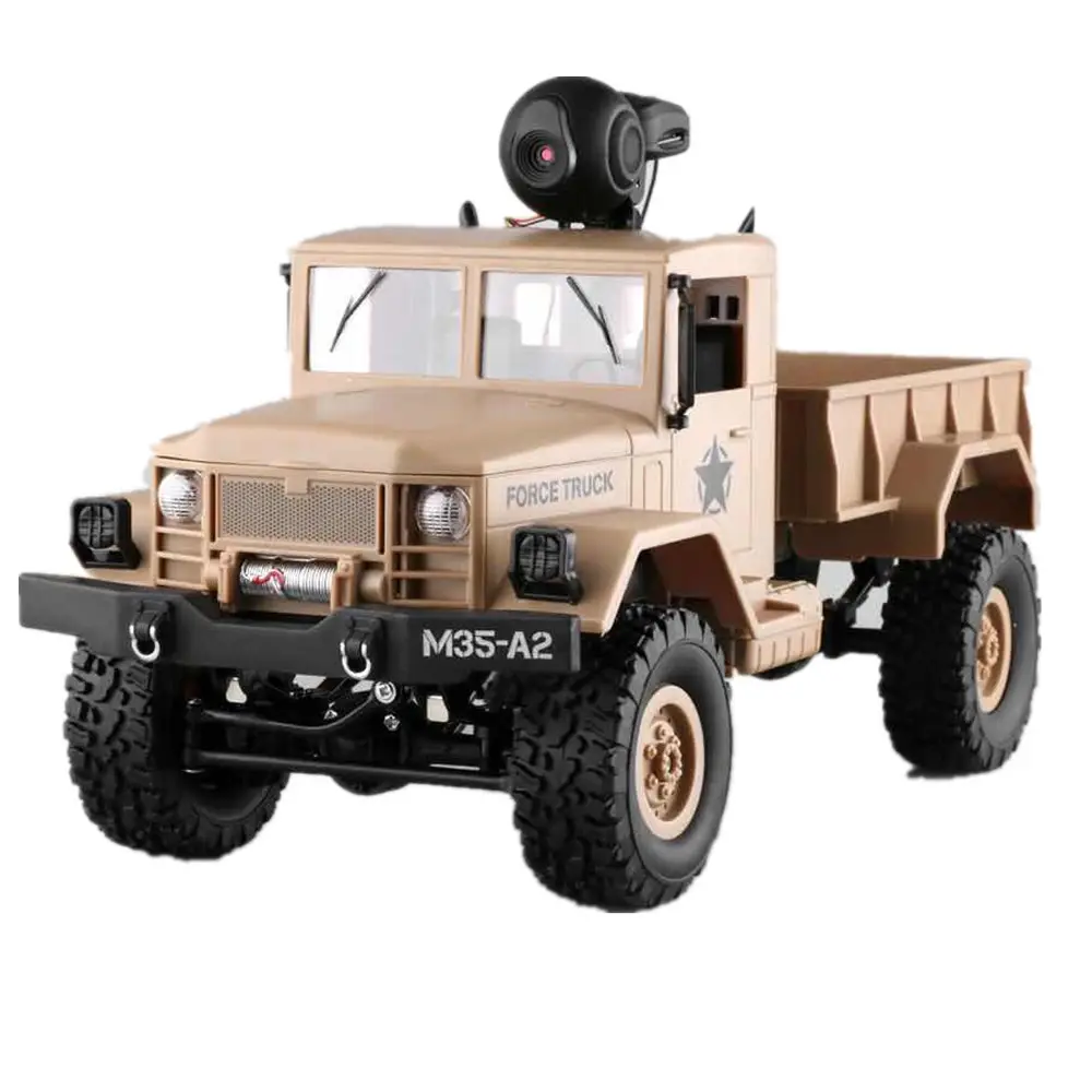 2.4Ghz 1/16 4WD Off-road WIFI RC camion 4x4 Luce Anteriore WiFi FPV 0.3MP Macchina Fotografica Spazzolato militare Truck RTR Monster RC Auto