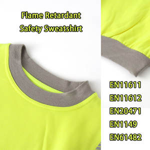 Sweat-shirt jaune antistatique en modacrylique/coton FIREBEAR, vêtements ignifuges personnalisés en gros, tissu réfléchissant <span class=keywords><strong>de</strong></span> sécurité - Product Image 2