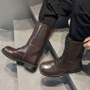 Stivaletti Casual da Uomo in Pelle con Suola Spessa, Antiscivolo, per Esterni, con Rialzo Interno - Product Image 3