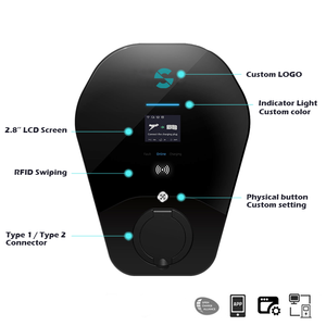 Cargador de CA para Vehículos Eléctricos al por Mayor, CE, 7kW, 11kW, 22kW, <span class=keywords><strong>Wallbox</strong></span> Nivel 2, OCPP2.0, <span class=keywords><strong>Punto</strong></span> de Carga de CA para Estacionamientos Domésticos - Product Image 3