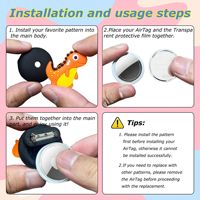 Housse de protection en silicone pour AirTag2, étanche, en forme de dessin animé, coque souple pour enfants avec broche de localisation