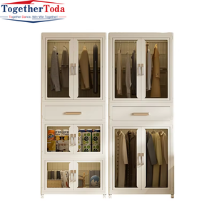 Armoire de rangement multi-niveaux convertible moderne grande capacité avec roulettes pour chambre à coucher et salon - Product Image 1