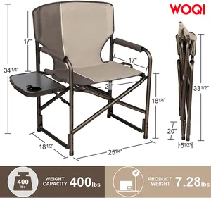 Woqi New Style Outdoor tragbarer Jagd stuhl mit Beistell tisch Klapp Director Chair Camping Chair