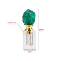 Nouvelle conception 2026 : Bouteille de parfum en cristal pour huile d'Oud avec ornement en pierre d'agate naturelle