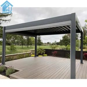 Easily Assembled Garden Building Waterproof Garden Pavilion Motorized Aluminum Outdoor Vented Waterproof Outdoor Electric Sun