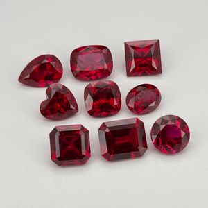 Rubis rouge sang de pigeon HQ GEMS Czochealski 7A, taille émeraude 8x10mm, 4 carats, rubis de laboratoire traité thermiquement, rubis de laboratoire - Product Image 1