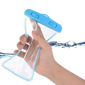 Saco de natação pvc transparente impressão de cor seca, acessórios de aprovação, caixa de celular à prova d' água, saco de telefone celular