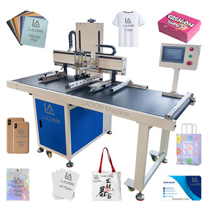 Imprimante à écran automatique à convoyeur, machine d'<span class=keywords><strong>impression</strong></span> à écran plat pour sacs en non-tissé, sacs en jute, plastique PP, caoutchouc, coton, étiquettes de sport - Product Image 1