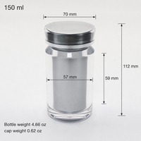Flacon transparent double couche en PS100 de qualité alimentaire, imprimé sérigraphié, réutilisable et rechargeable, pour compléments alimentaires