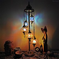 5 Lampu Lantai Modern Lentera Gantung Mosaik LED Buatan Tangan Tahan Air Tinggi Dapat Disesuaikan Dapat Diredupkan Kecerahan Tinggi CRI 80 Kuning