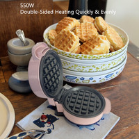 Vente en gros Mini gaufrier personnalisable Gaufrier maison Machine à collation Maquina De Gofres RAF Grille-pain petit-déjeuner portable