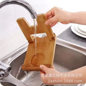 Support pliable pour couvercles de casseroles en bambou, pour rangement de cuisine sur comptoir - Product Image 2
