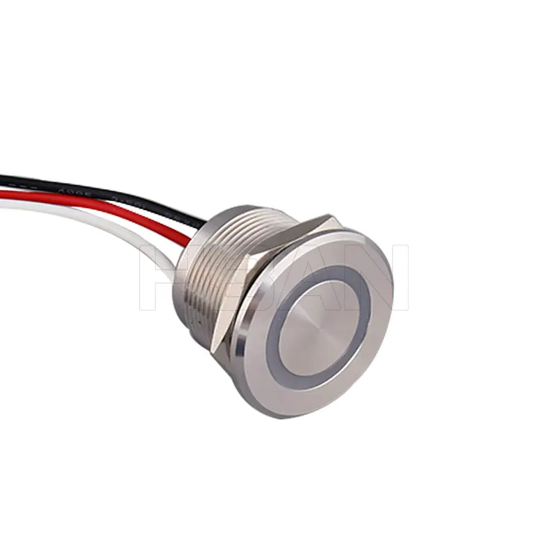 1NO red green stainless steel 24v push button switch engine start 22mm IP68 piezo switches