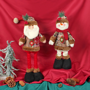Figurine télescopique de Père Noël et bonhomme de neige, poupée debout pour vitrine, décoration de Noël festive pour la maison - Product Image 3