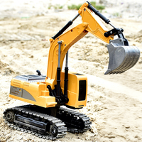 Jouet d'excavatrice télécommandée en alliage, simulateur de construction RC, camion de chantier avec effets sonores et musicaux pour enfants